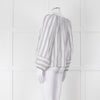Velvet White Kaftan Top With Black Stripes