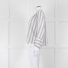 Velvet White Kaftan Top With Black Stripes