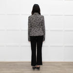 Max Mara Studio Cream Black Animal Print Short Jacket