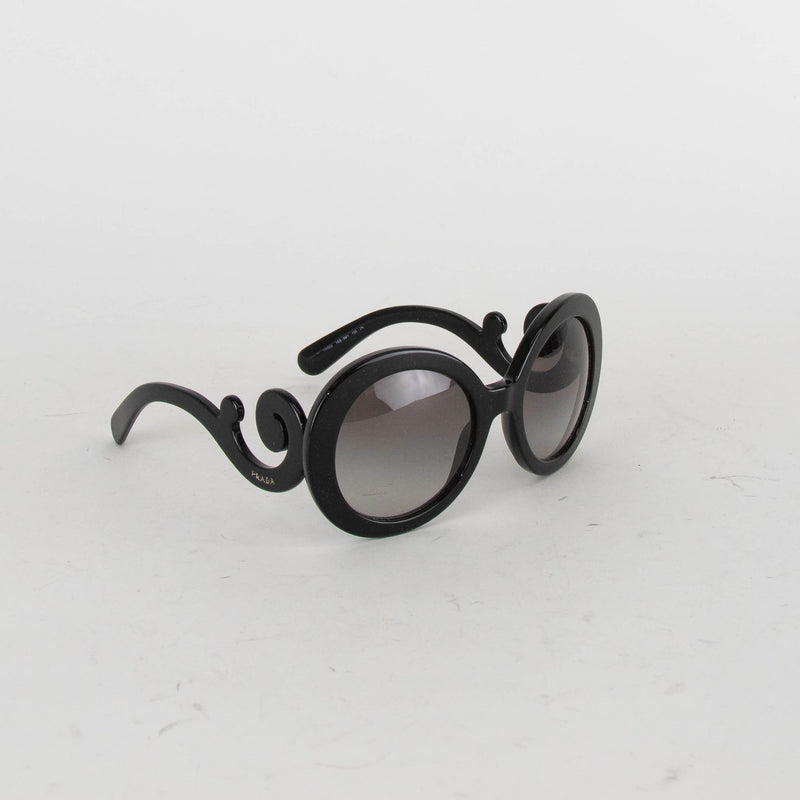 Prada Black Round Swirl Baroque Sunglasses