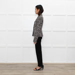 Max Mara Studio Cream Black Animal Print Short Jacket
