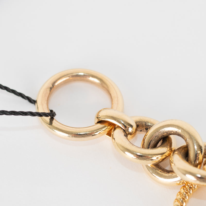 Tilly Sveaas x Laura Fantacci Gold Chunky Charm Bracelet With 3 Heart Charms