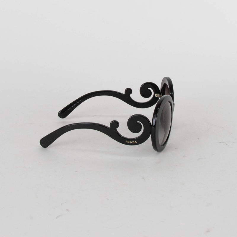 Prada Black Round Swirl Baroque Sunglasses