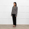 Max Mara Studio Cream Black Animal Print Short Jacket