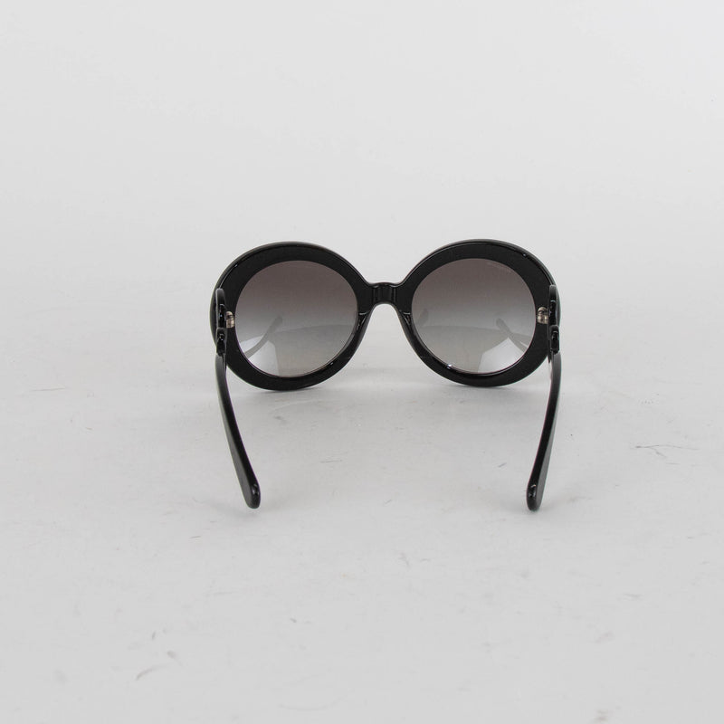 Prada Black Round Swirl Baroque Sunglasses