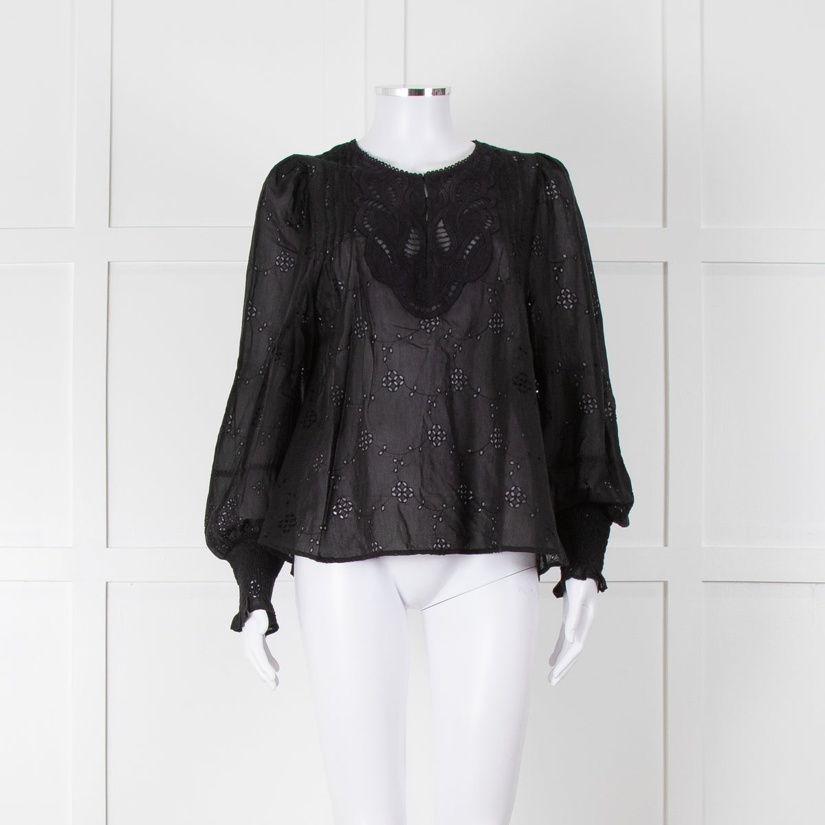 Scarlett Poppies Black Broderie Anglaise Top