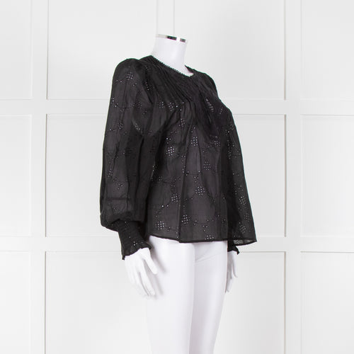 Scarlett Poppies Black Broderie Anglaise Top