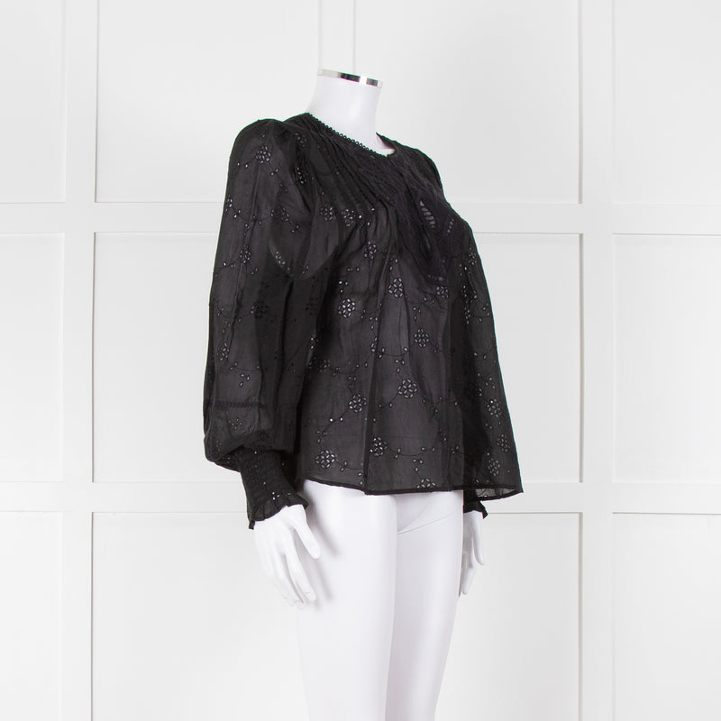 Scarlett Poppies Black Broderie Anglaise Top