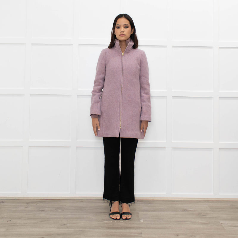 J Crew Lilac Zip Up Wool Short Coat