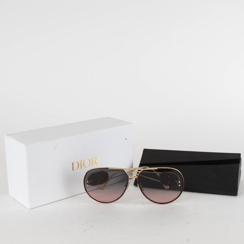Christian Dior Bobby Oversized Aviator Sunglasses with Grey