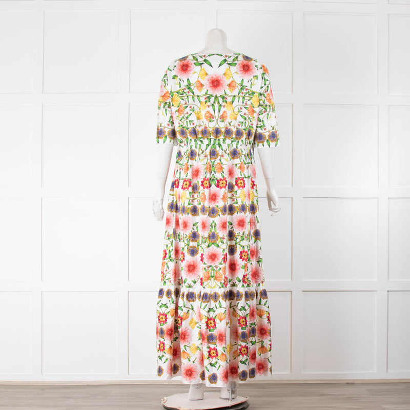 Borgo De Nor Floral Multicolour Cotton Long Dress