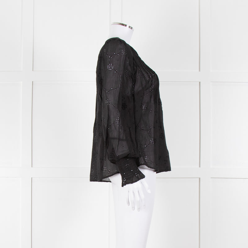 Scarlett Poppies Black Broderie Anglaise Top