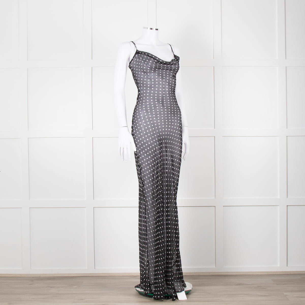 Rat & Boa Black And White Polka Dot Maxi Dress