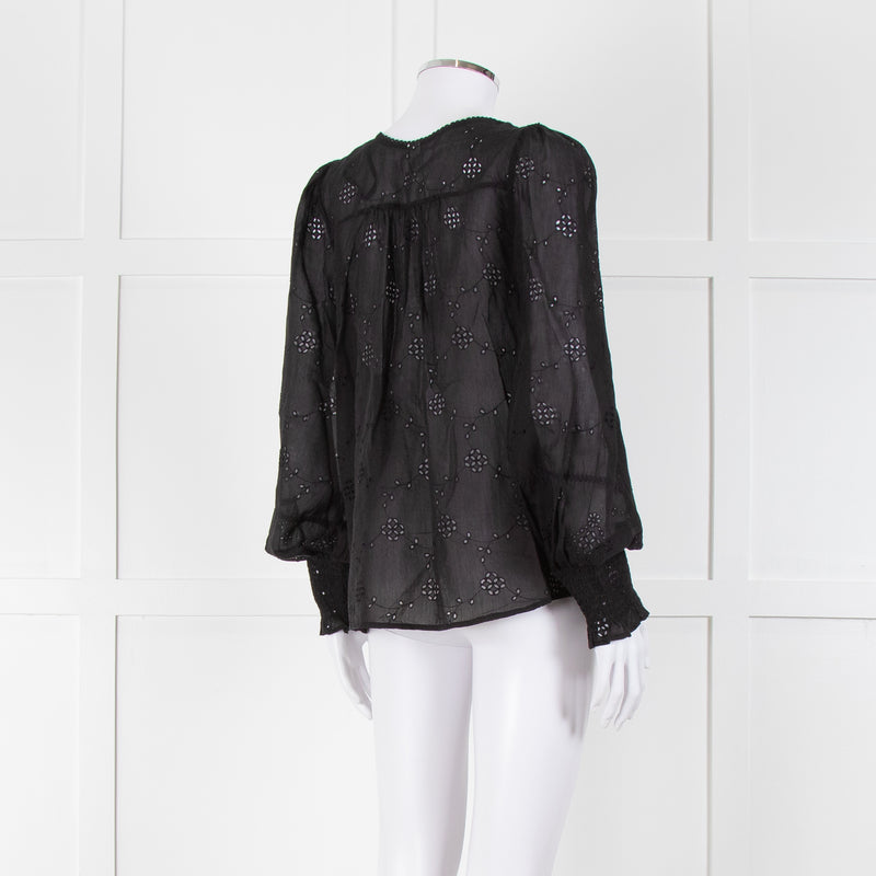 Scarlett Poppies Black Broderie Anglaise Top