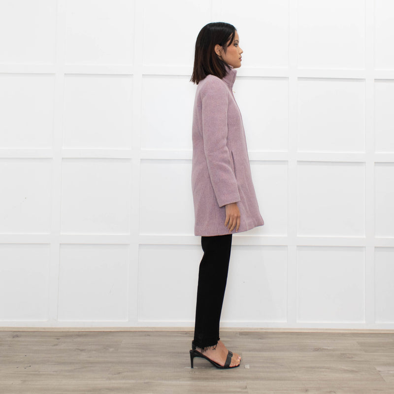 J Crew Lilac Zip Up Wool Short Coat