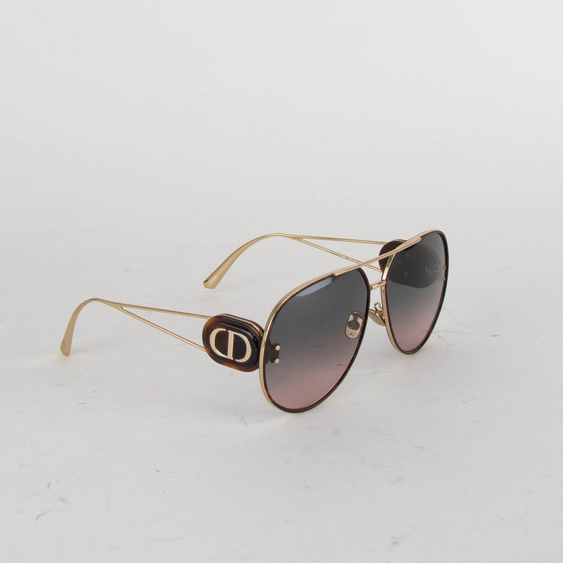 Christian Dior Bobby Oversized Aviator Sunglasses with Grey