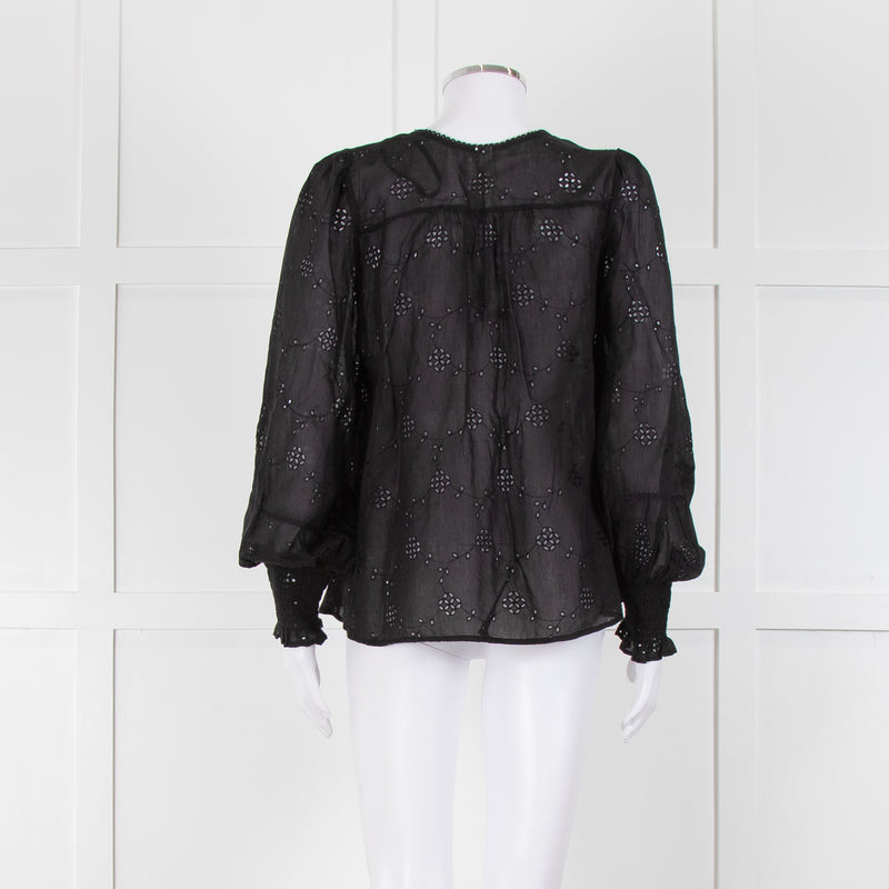 Scarlett Poppies Black Broderie Anglaise Top