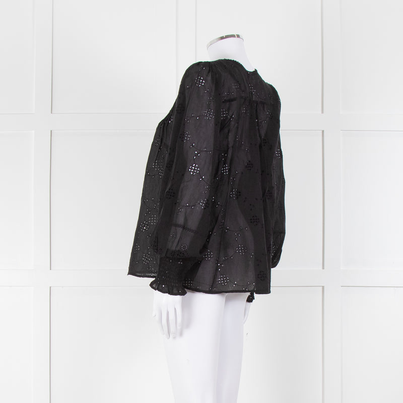 Scarlett Poppies Black Broderie Anglaise Top