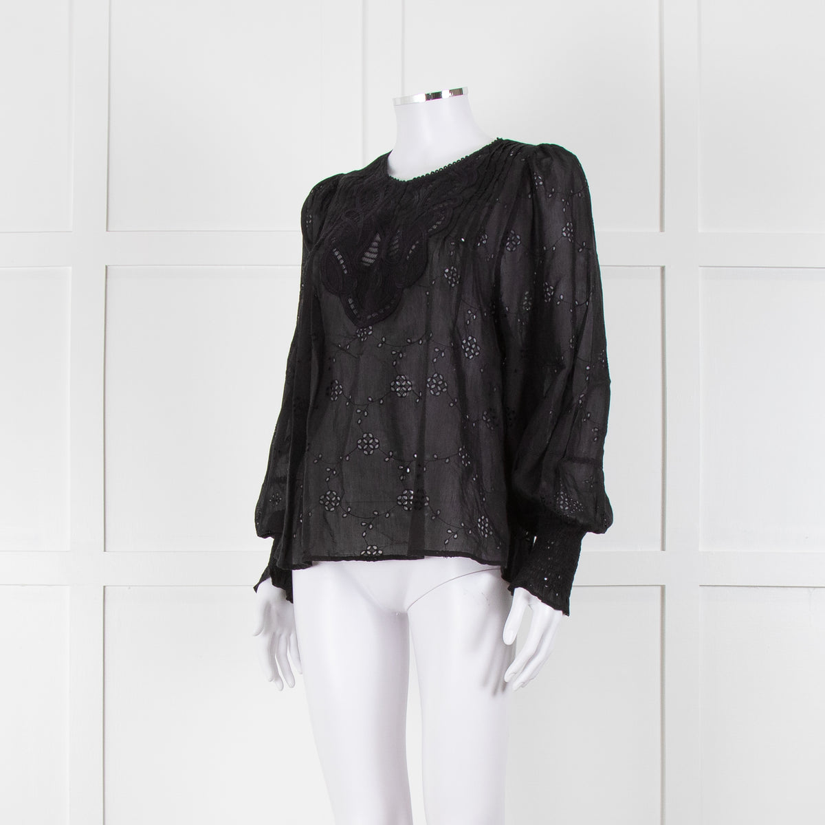 Scarlett Poppies Black Broderie Anglaise Top