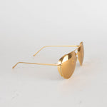 Linda Farrow Gold Oversized Titanium Sunglasses