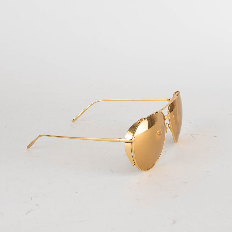 Linda Farrow Gold Oversized Titanium Sunglasses