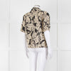 Anine Bing Black And Cream Floral Print Linen Shirt