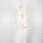 Rotate Aiken Pink V Neck Puff Shoulder Wrap Mini Dress
