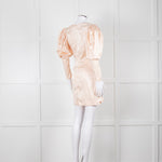 Rotate Aiken Pink V Neck Puff Shoulder Wrap Mini Dress