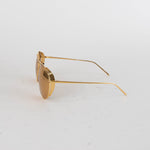 Linda Farrow Gold Oversized Titanium Sunglasses