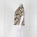 Anine Bing Black And Cream Floral Print Linen Shirt