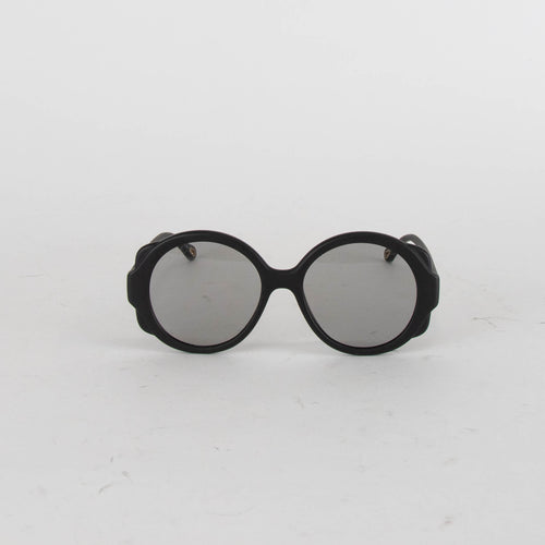 Chloe Black Mirtha Mat Round Sunglasses