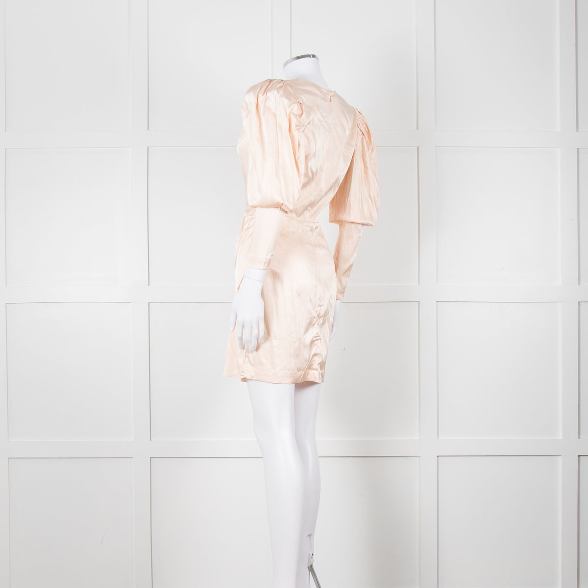 Rotate Aiken Pink V Neck Puff Shoulder Wrap Mini Dress