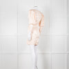 Rotate Aiken Pink V Neck Puff Shoulder Wrap Mini Dress