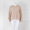 Henry Christ Beige Cotton Ribbed Knit Hooded Jumper