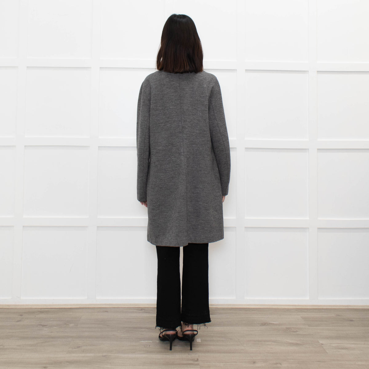 Fabiana Filippi Grey Brown Wool Marl Coat Leather Fastening