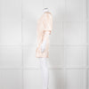 Rotate Aiken Pink V Neck Puff Shoulder Wrap Mini Dress