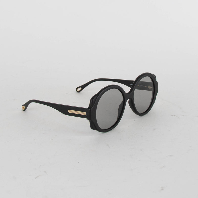 Chloe Black Mirtha Mat Round Sunglasses