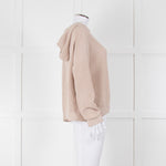 Henry Christ Beige Cotton Ribbed Knit Hooded Jumper