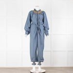 Loretta Caponi Light Blue Chambray Jumpsuit