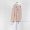 Henry Christ Beige Cotton Ribbed Knit Hooded Jumper