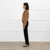 Maje Tan Suede Frill Trim Short Jacket