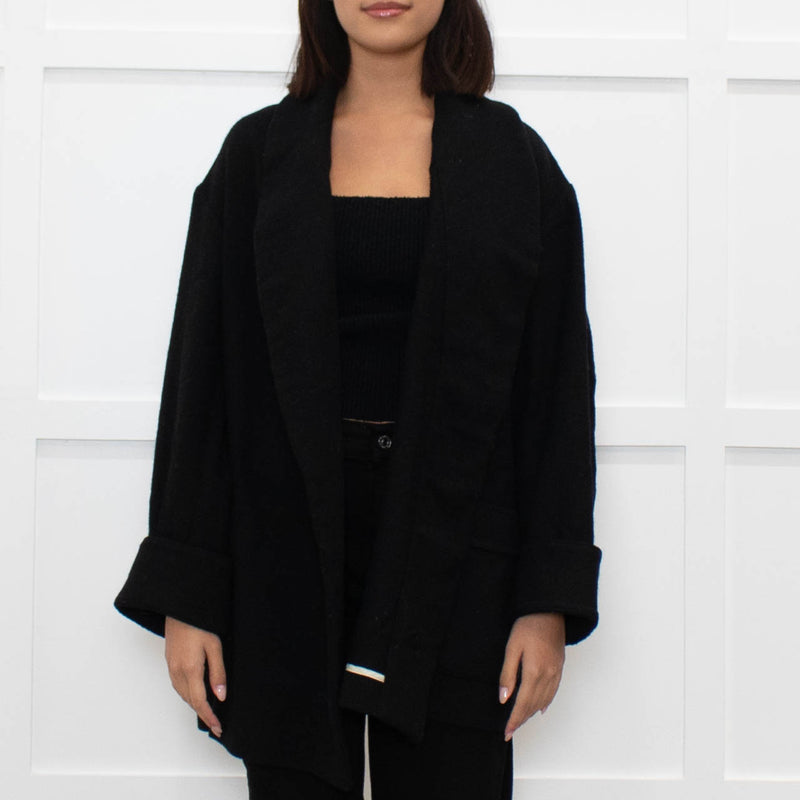 Isabel Marant Etoile Black Wool Belted Soft Jacket