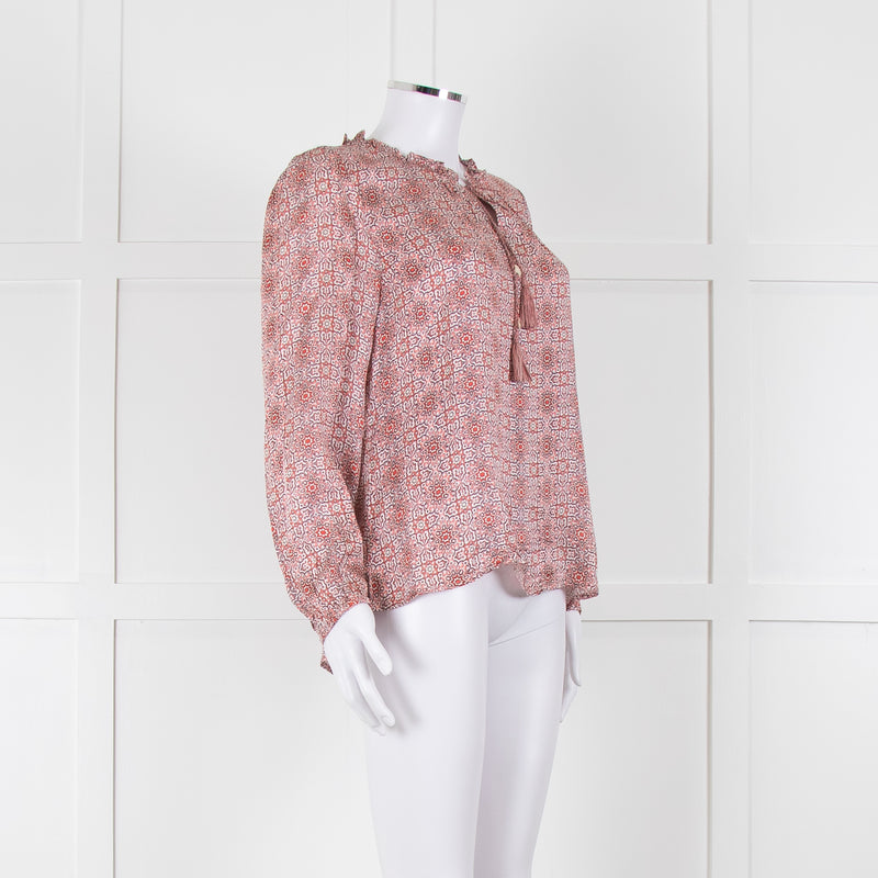 Molin Red Floral Long Sleeve Top