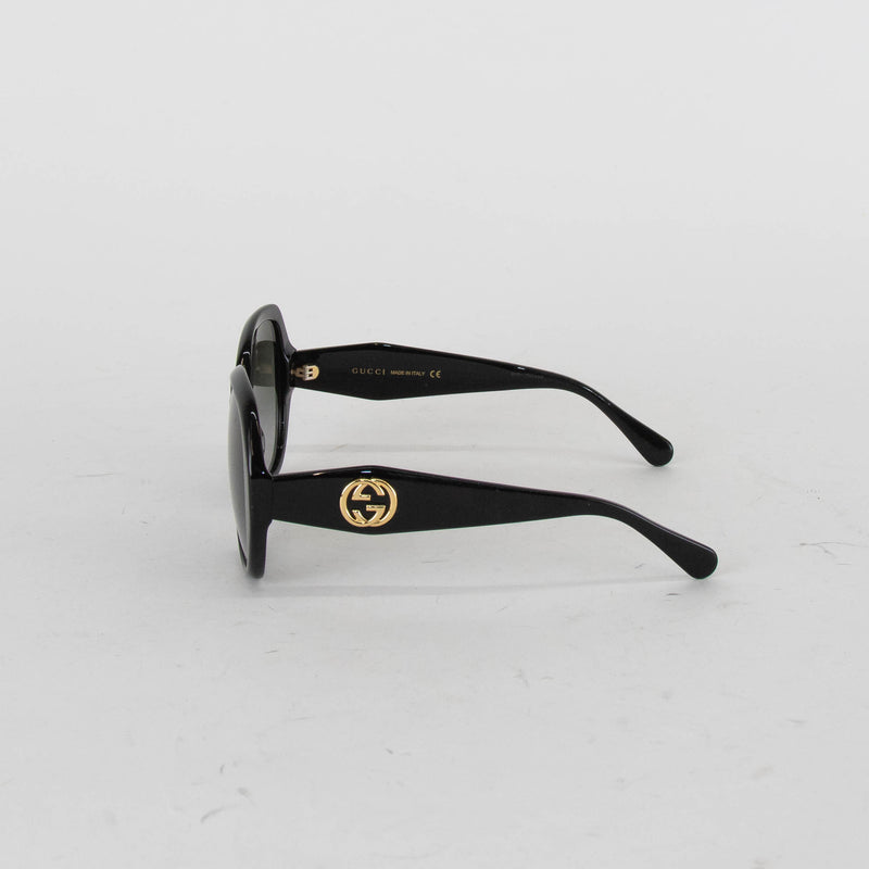 Gucci Black Oval Oversized Sunglasses