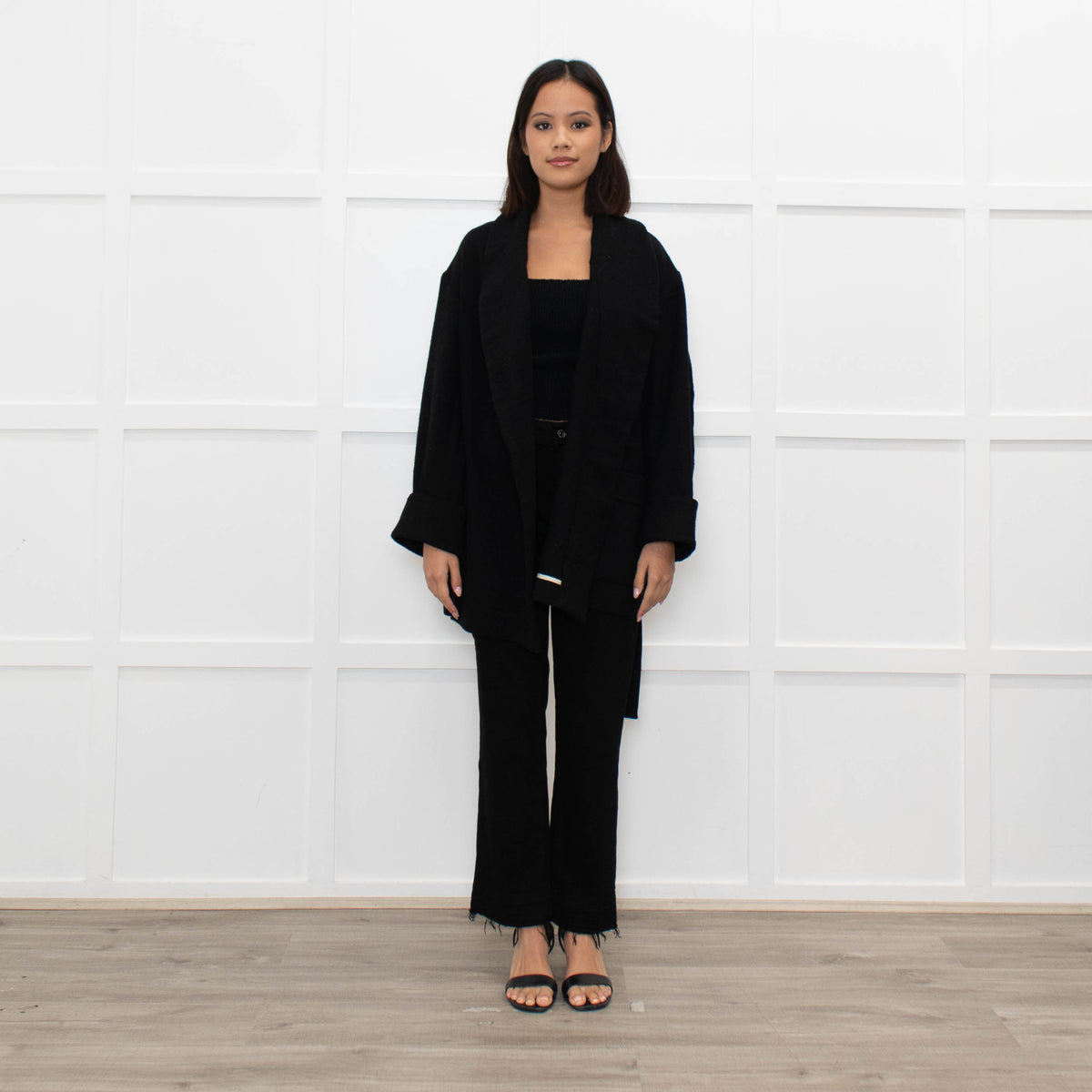 Isabel Marant Etoile Black Wool Belted Soft Jacket