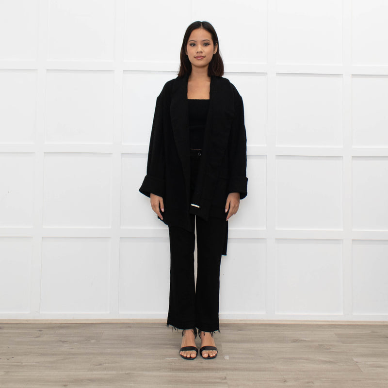 Isabel Marant Etoile Black Wool Belted Soft Jacket