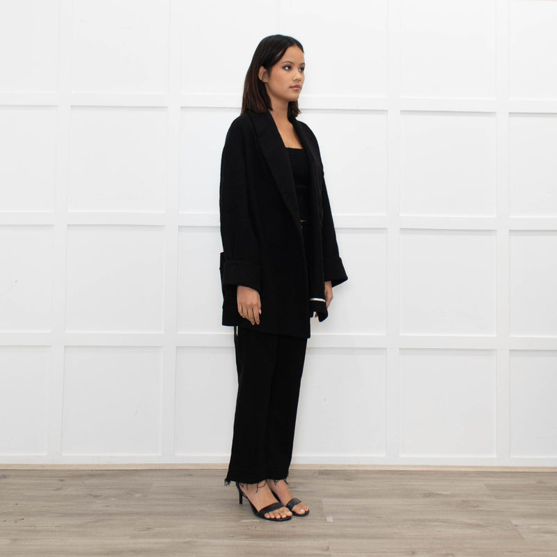 Isabel Marant Etoile Black Wool Belted Soft Jacket