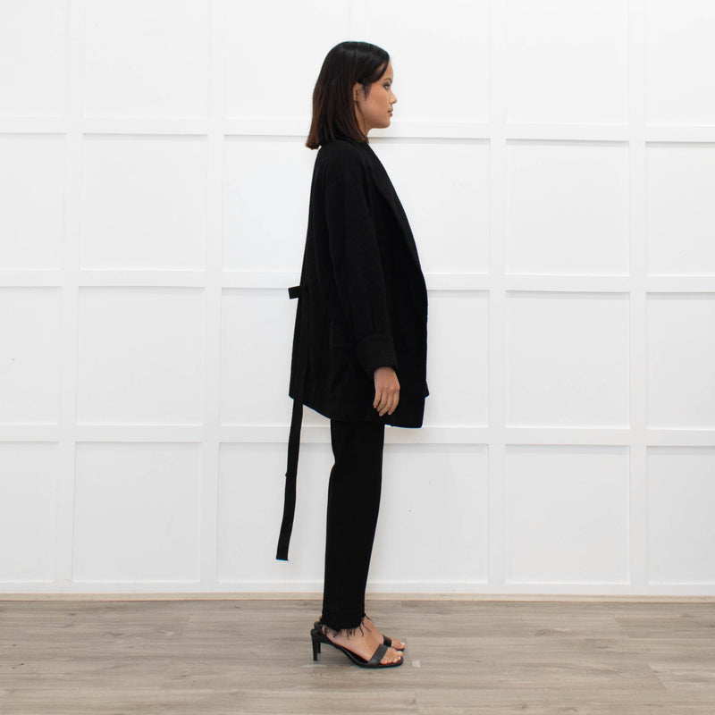 Isabel Marant Etoile Black Wool Belted Soft Jacket