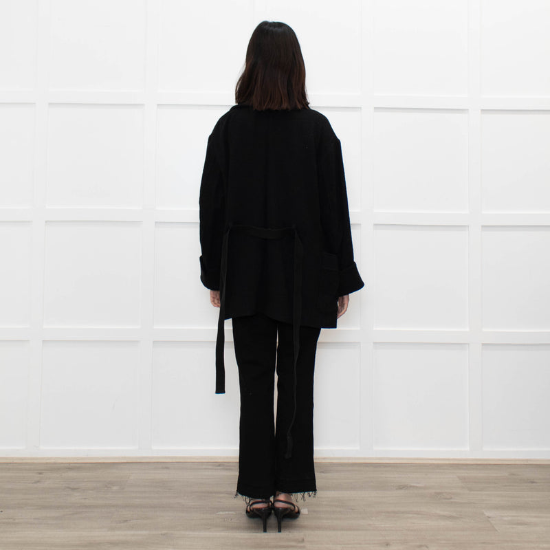 Isabel Marant Etoile Black Wool Belted Soft Jacket