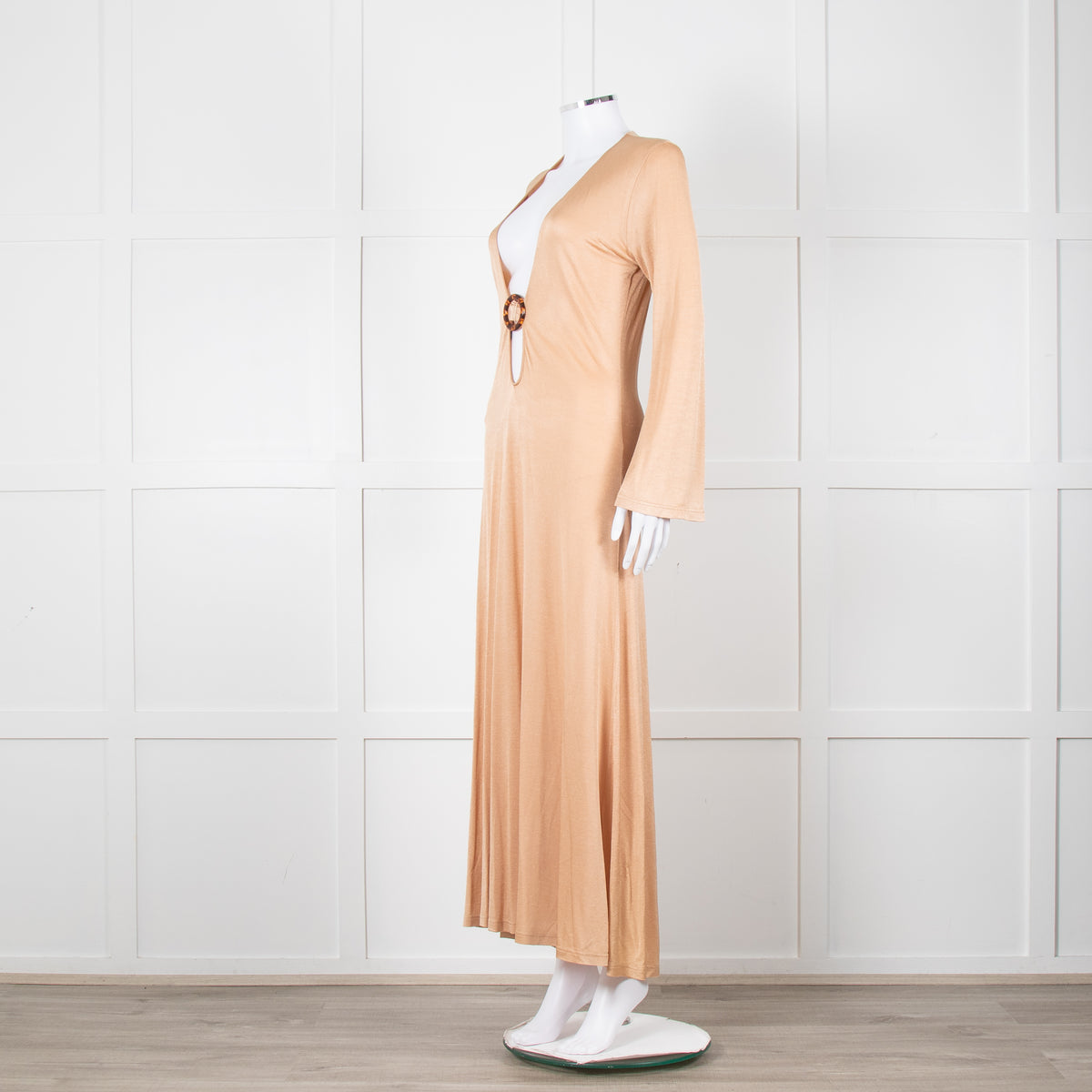 Dodo Bar Or Nude Shimmer Maxi Dress With Buckle